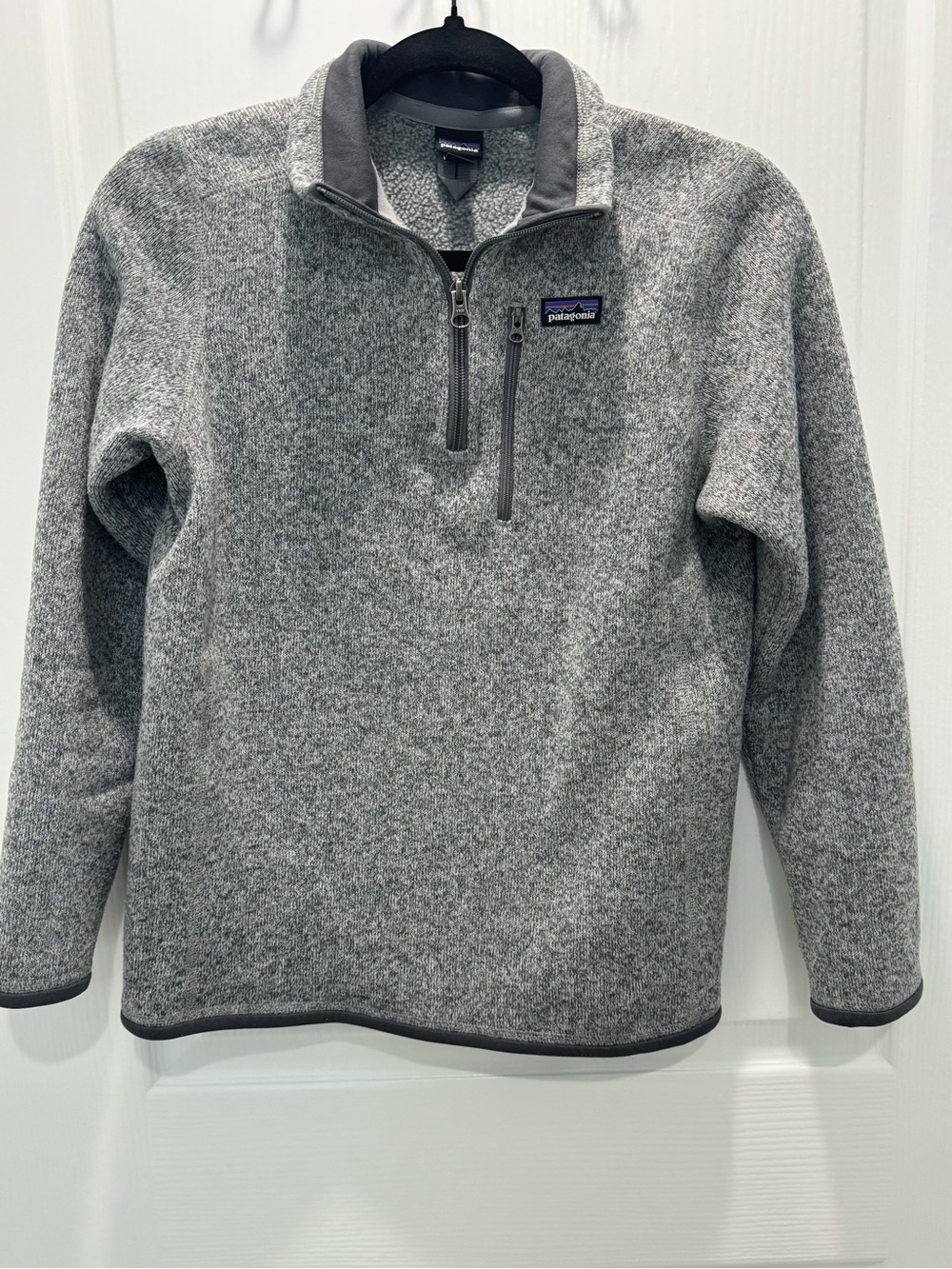 Patagonia Better Sweater Boys XL 14 Gray Quarter Zip Fleece Pullover